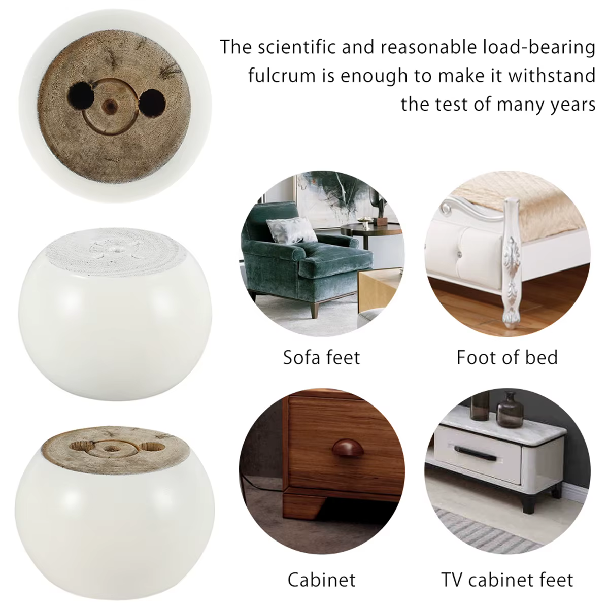 4 pièces pieds de meubles en bois massif forme ronde pieds de chignon 5 cm de haut pieds de canapé de remplacement pour canapé chaise Table basse meubles d'armoire