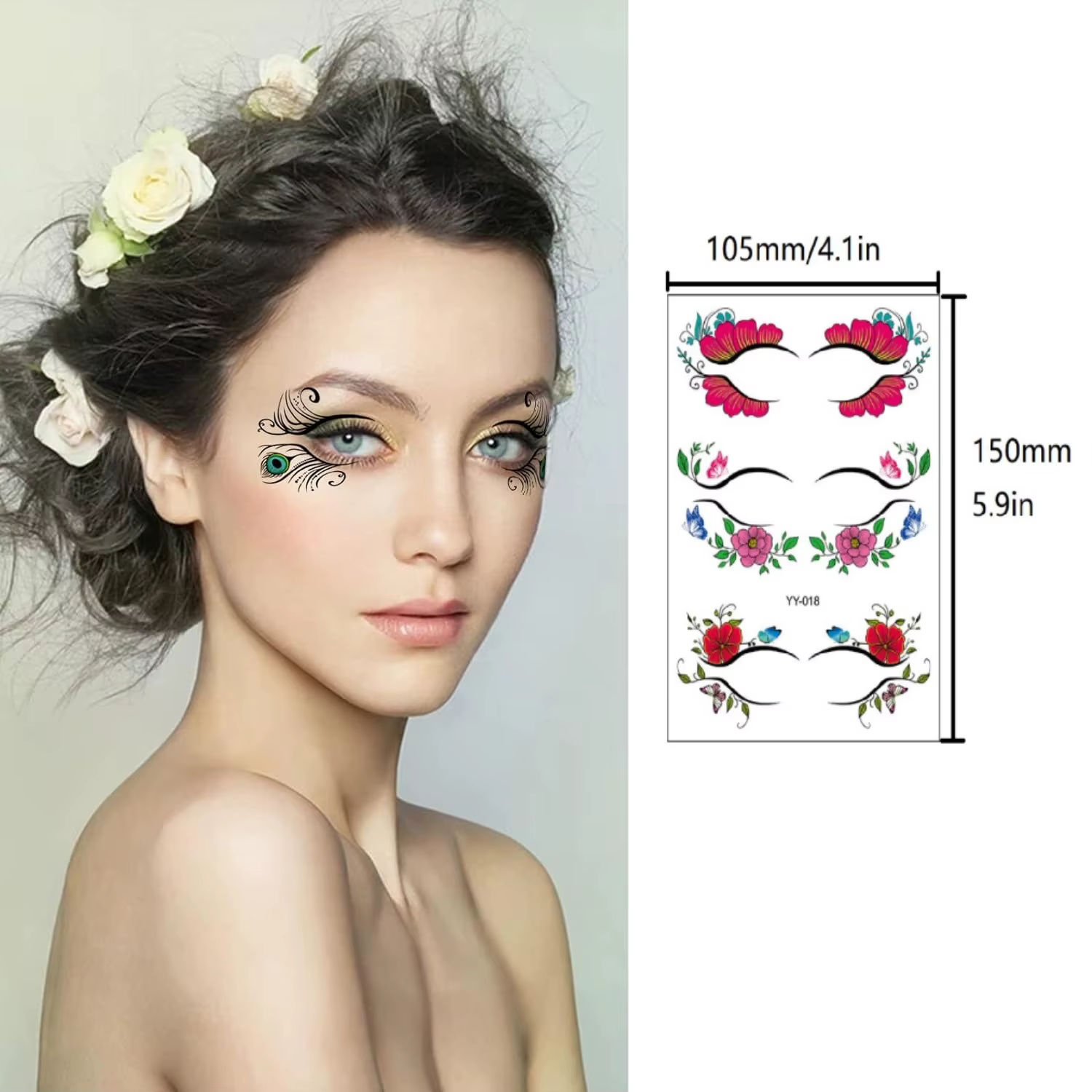30 paires de tatouage temporaire pour les yeux