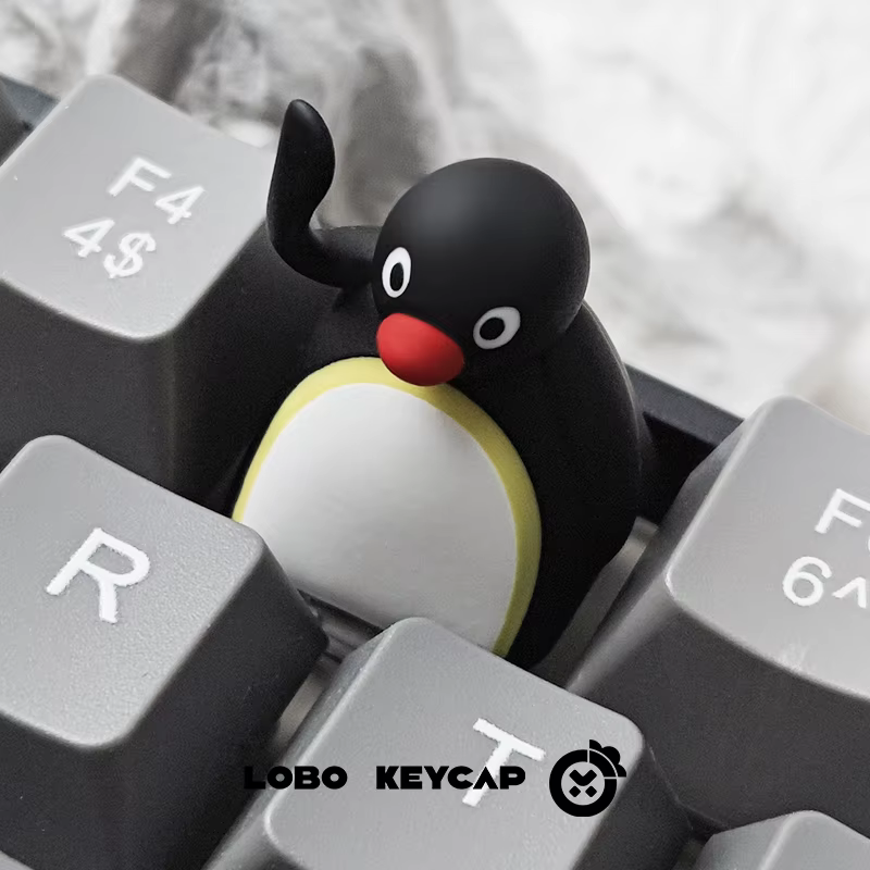 Série Pingu amusante, Expressions multiples, clavier mécanique de Style pingouin mignon, remplacement du capuchons de touches, matériau en résine, cadeaux de périphérie Esc
