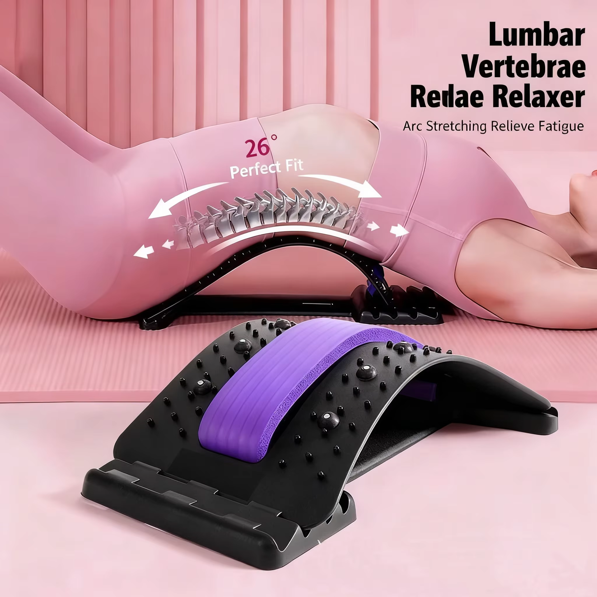 Masseur lombaire de soutien dorsal, relaxant vertébral, civière de traction lombaire pour le soulagement des douleurs dorsales, corrige la posture et favorise la relaxation de la taille