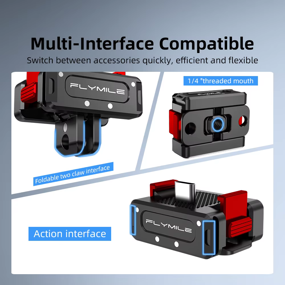 Base de charge à dégagement rapide Flymile pour DJI OSMO Pocket 4P/4/3, adaptateur de montage multifonctionnel en métal, base de bureau, accessoire