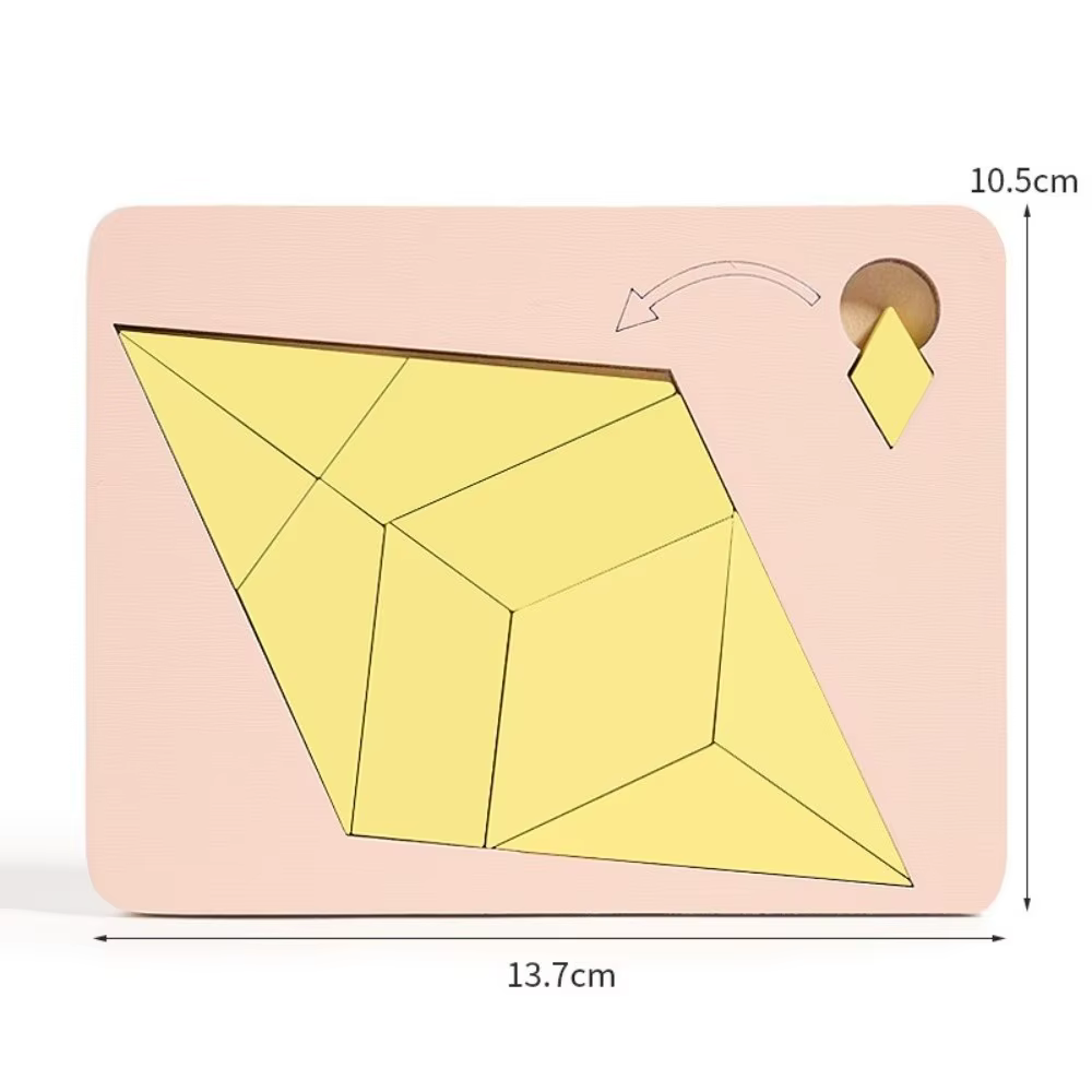 Puzzle Triangle de forme irrégulière, entraînement logique coloré, bloc en bois, jeu de casse-tête Tridimensionnel Montessori