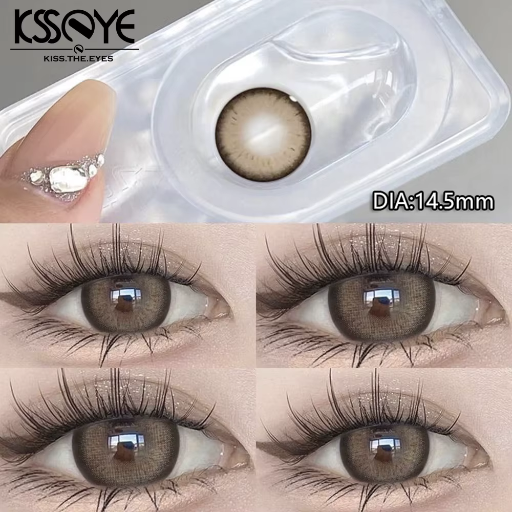 KSSEYE 1 paire de nouvelles lentilles de contact de couleur avec degré de myopie haute qualité yeux bleus lentille colorée maquillage belle élève utilisation annuelle