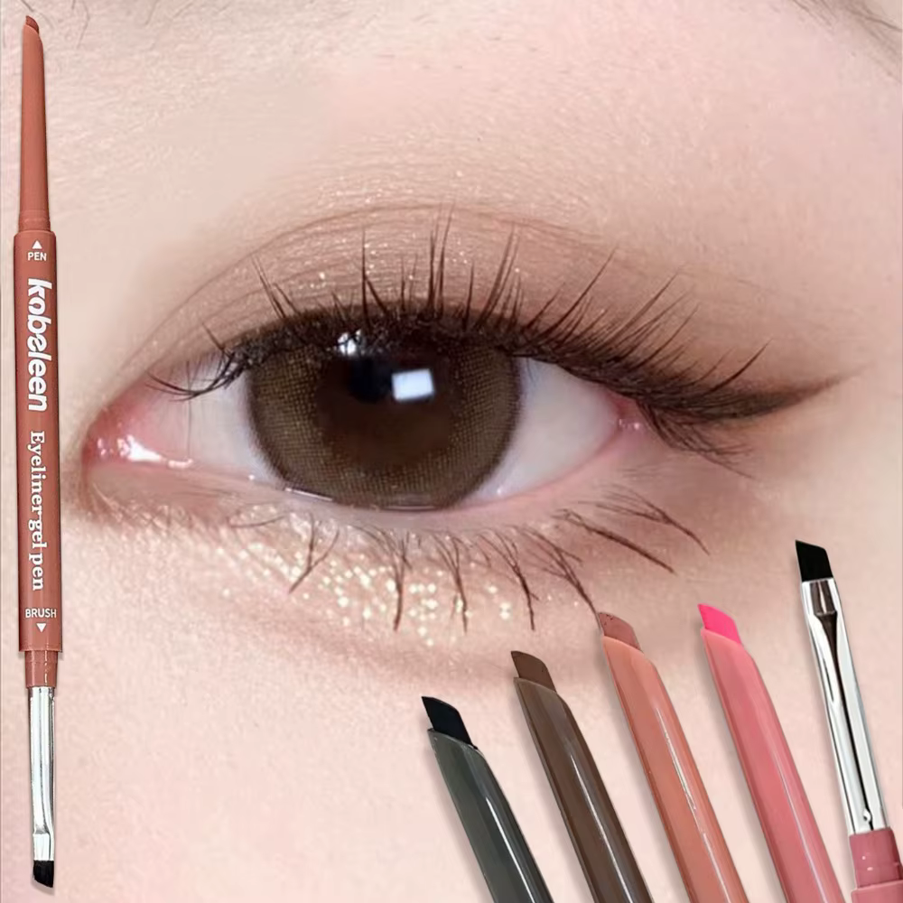Crayon Eyeliner Double Pointe Pigment Lisse Brun Mocha Doux Aegyosal Imperméable Mat Effet Silkworm Maquillage Naturel des Yeux