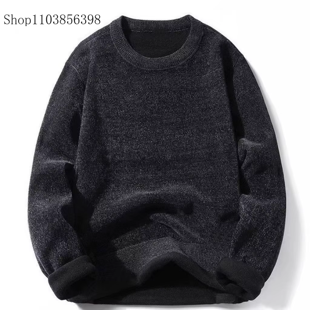 Pull homme laine chaud pulls col rond tricot hiver Fit hauts mâle épais tricots hommes pulls chemise à bascule grande taille 4XL 3XL