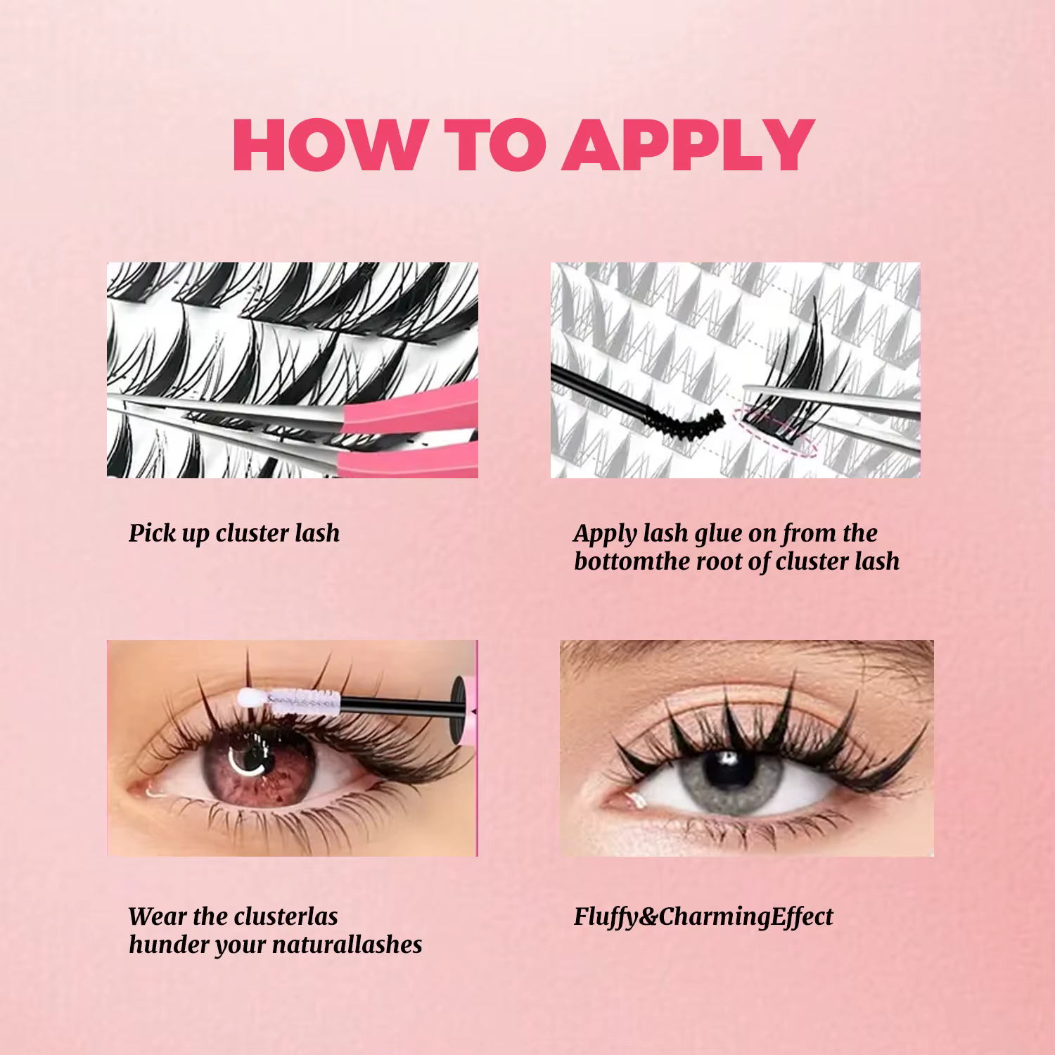 240 pièces de faux cils