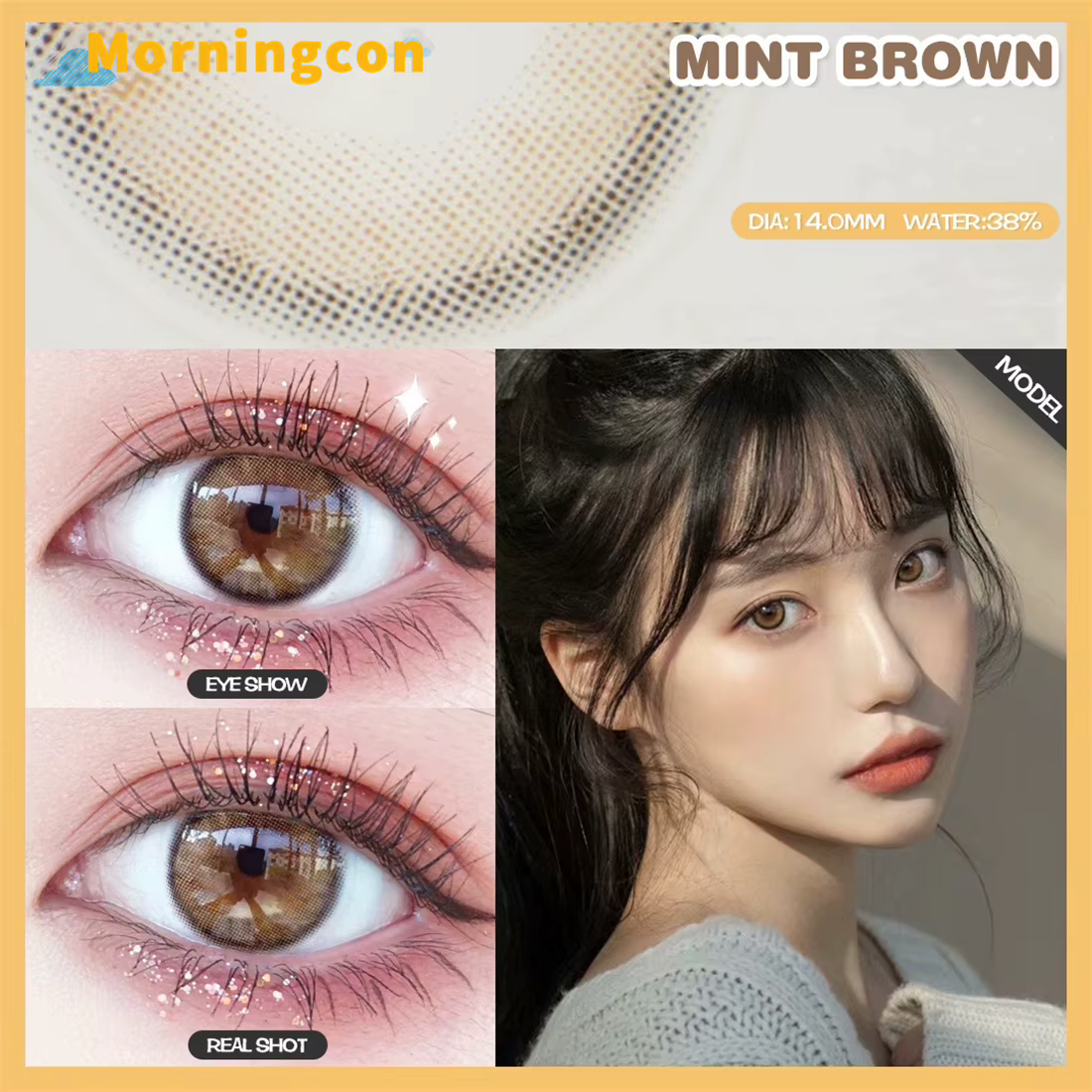 MorFight-Lentilles de contact ambrées brunes pour les yeux