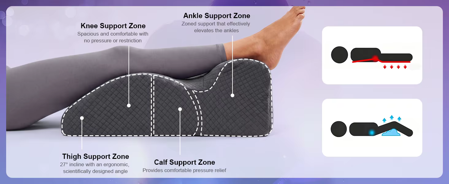 Oreiller pour s'allonger, parfait pour lire ou utiliser un téléphone en position allongée, offrant un soutien confortable pour la taille et le cou.