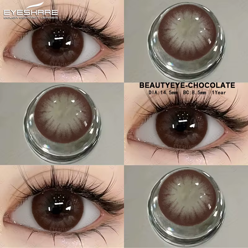 EYESHARE 1 paire de lentilles de Contact de couleur pour grands yeux mode cosmétique haute qualité noir 14.5mm