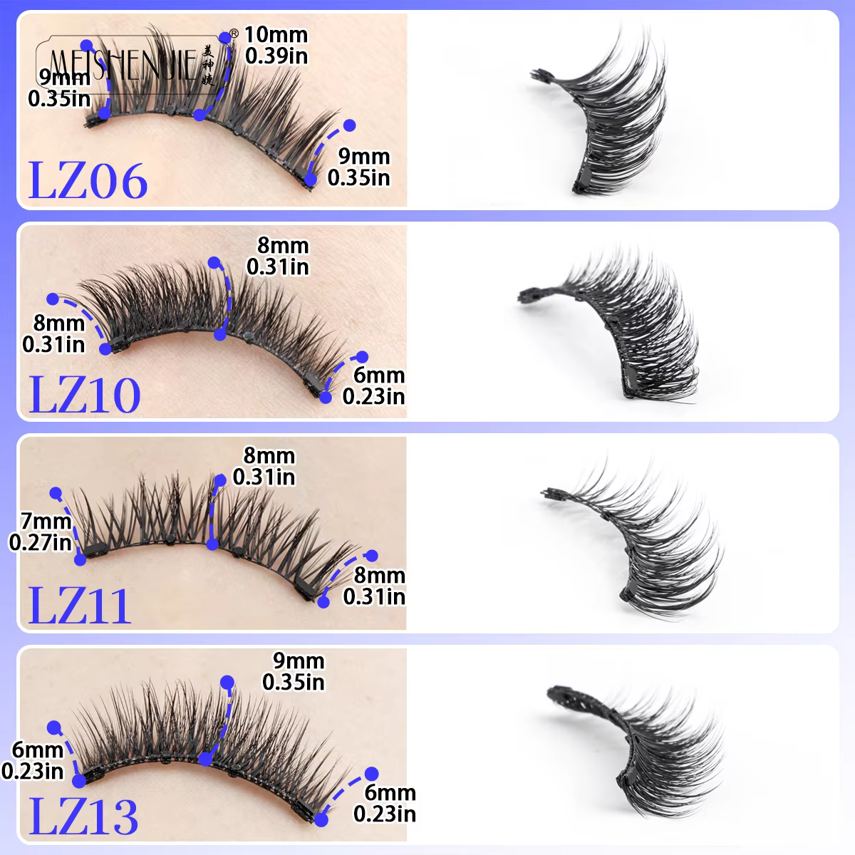 Ensemble de faux cils magnétiques