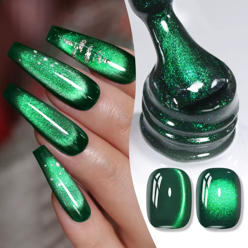 BORN PRETTY 10ml vert émeraude chat Gel magnétique vernis à yeux perle de verre tremper UV LED Salon d'art des ongles bricolage à la maison manucure