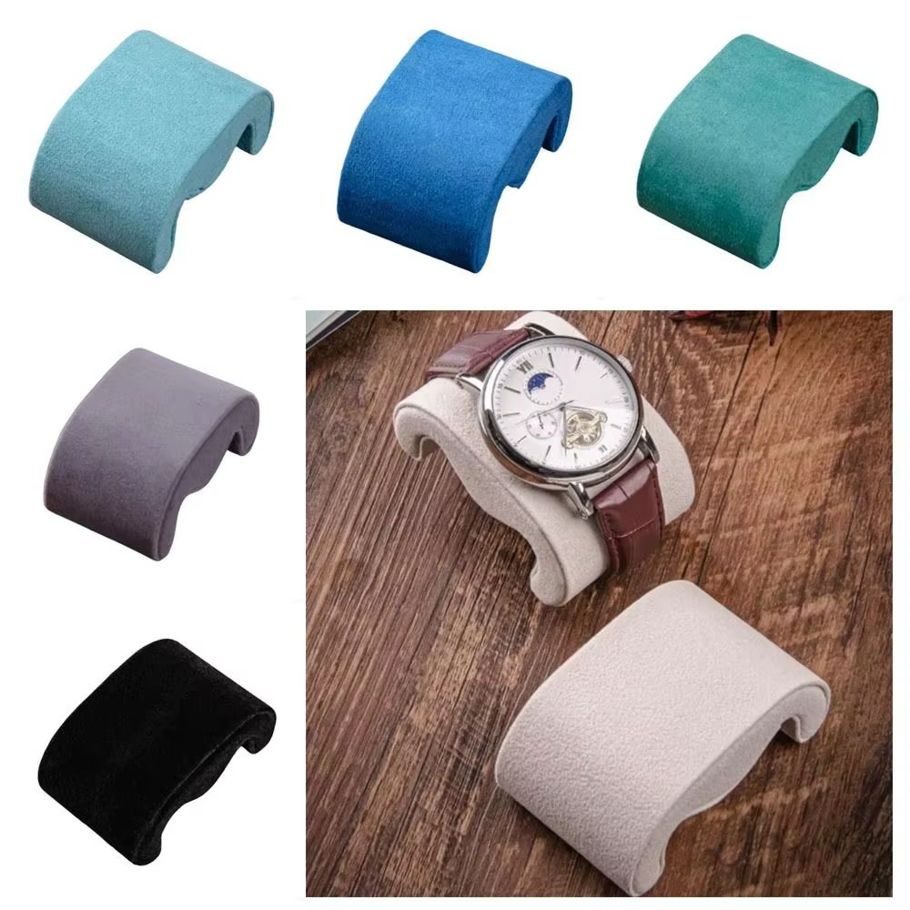 Nouveau daim velours montres stockage oreiller affichage fixe oreillers fixes multi fonctionnel montre-bracelet coussin montre