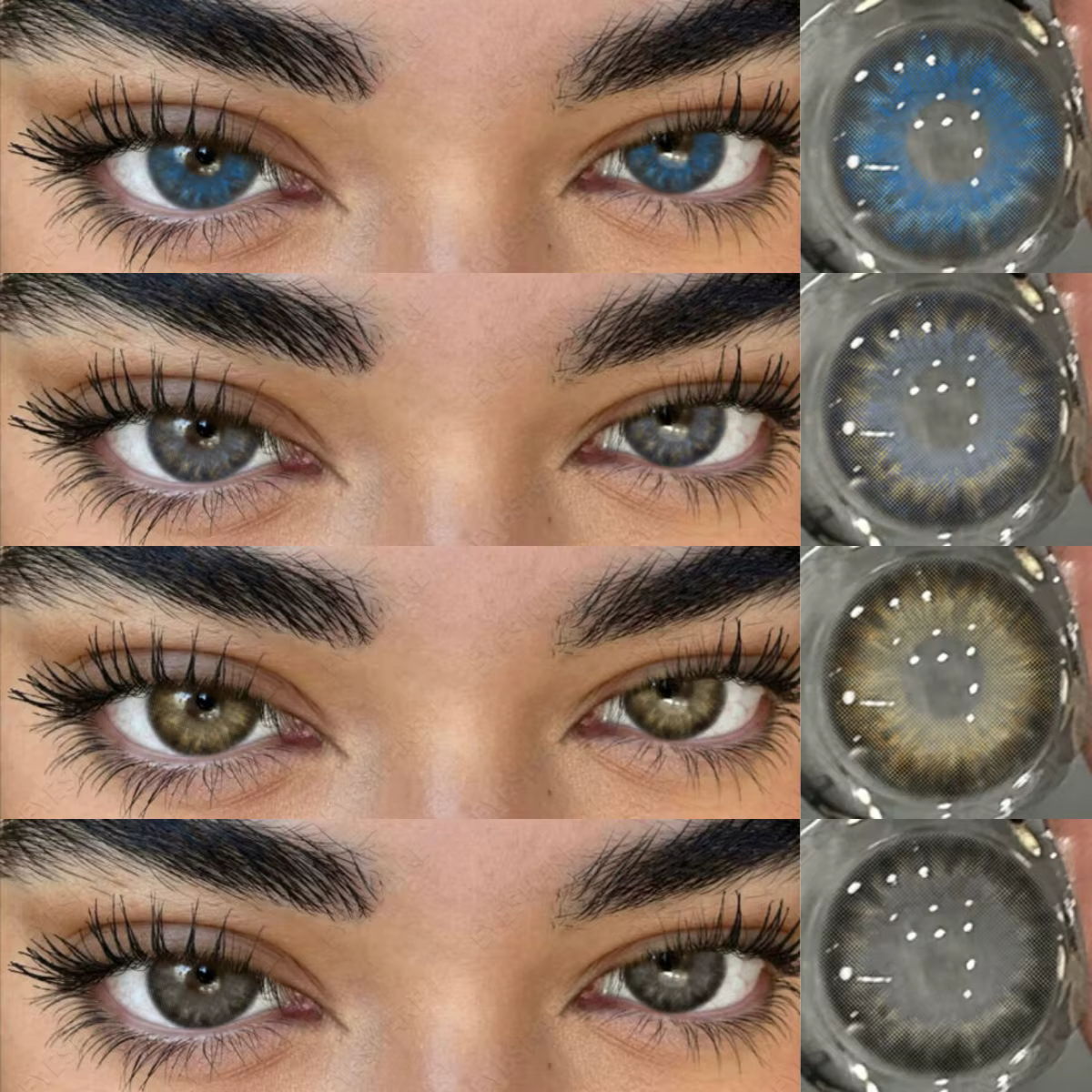 EYESHARE Lentilles de contact colorées grises pour embellir les yeux 1 paire