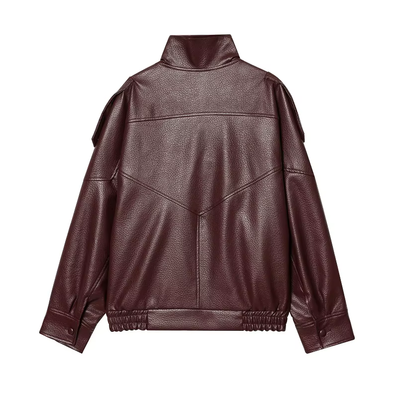 Vestes en similicuir pour femmes, veste bomber oversize pour femmes, manteaux d'hiver pour femmes, vêtements d'extérieur, vestes demi-saison