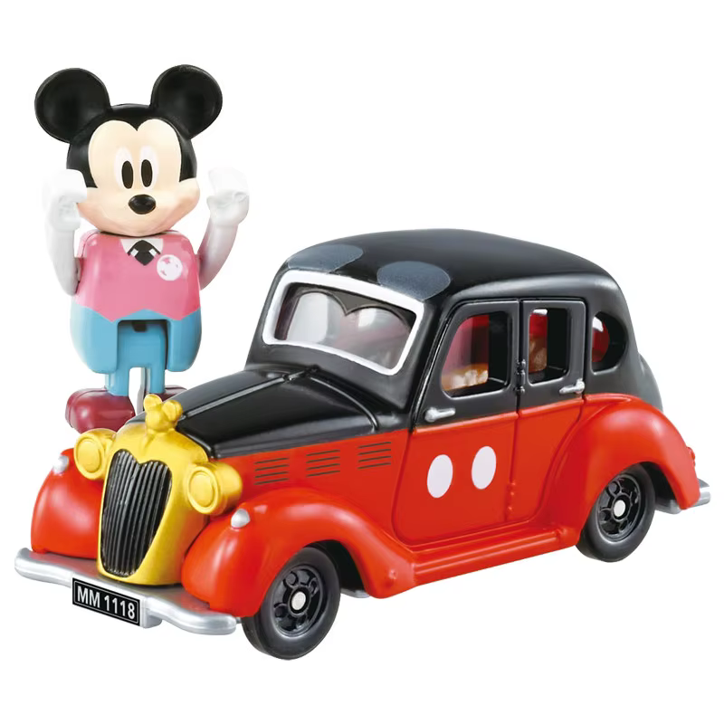 Voiture miniature en alliage moulé sous pression TAKARA TOMY Dream Tomica Disney Dream Star Mickey Mouse Classic Retro Roadster avec figurine miniature