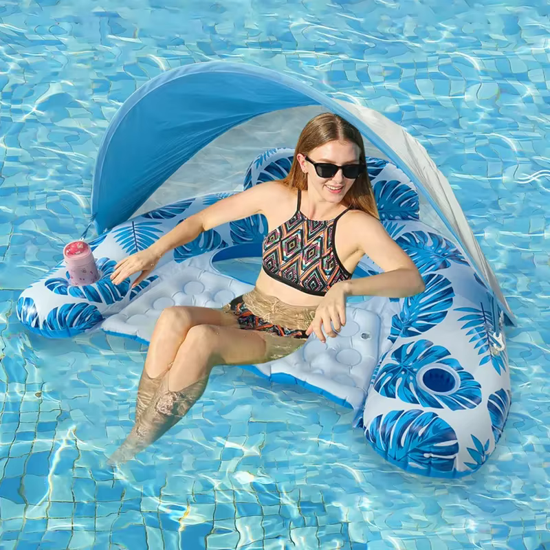 Matelas flottant gonflable Rooxin Water Hammock Recliner pour la natation, la plage et les fêtes à la piscine