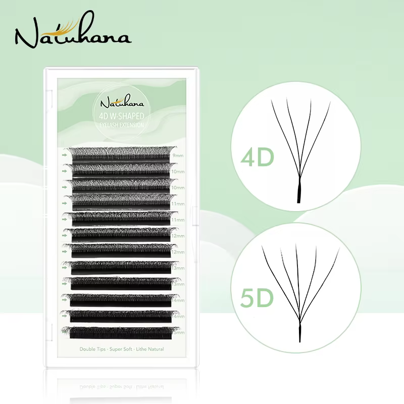 NATUHANA Extensions de cils en forme de W 4D 5D Volume ventilateurs