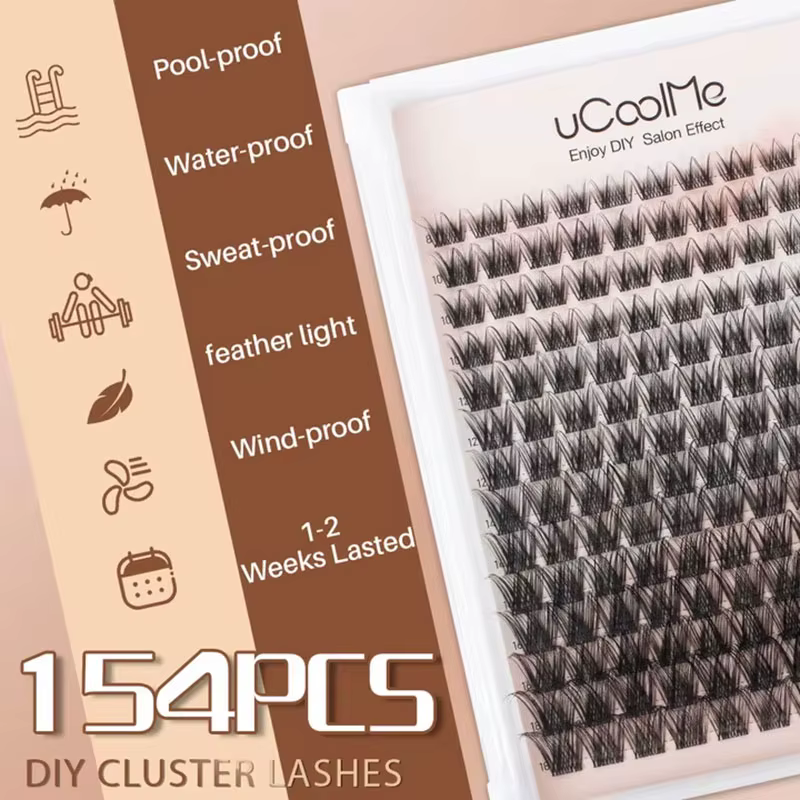 Extensions de cils uCoolMe Lashes Secret D Curl avec dissolvant de colle et de scellant