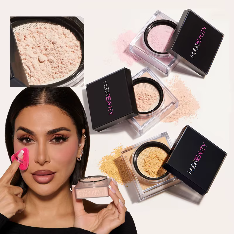 Huda Beauty poudre de réglage de cuisson en vrac longue durée contrôle de l'huile naturel visage mat imperméable