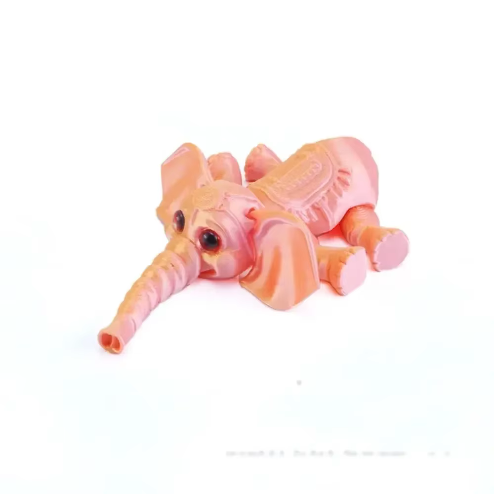 PLA – modèle d'éléphant imprimé en 3D, Figurine d'action d'éléphant mobile multi-articulée, Mini poupée éléphant de couleur unie, décoration de bureau