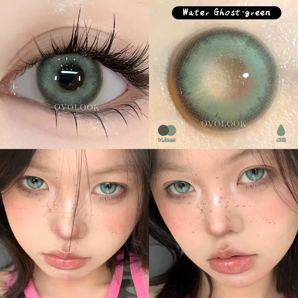 1 paire de lentilles bleues et vertes