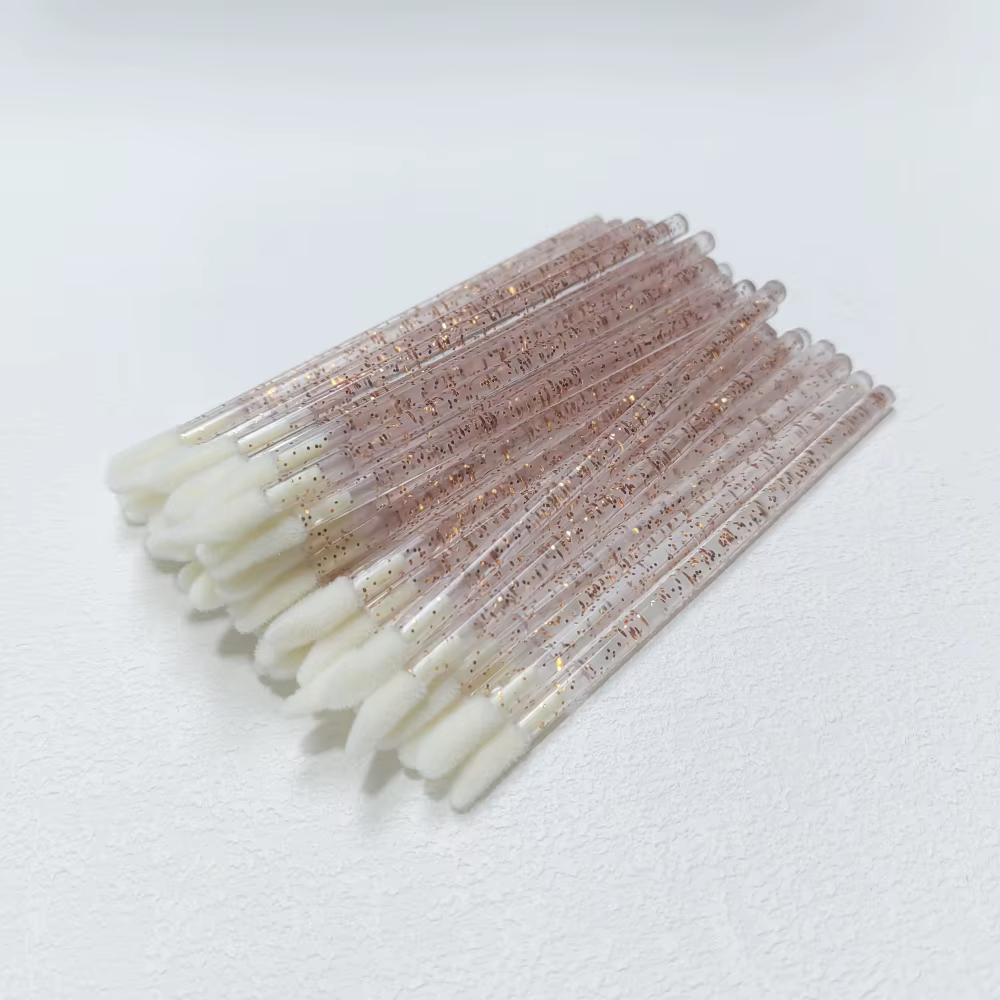 Brosse à lèvres jetable brillante série or Rose