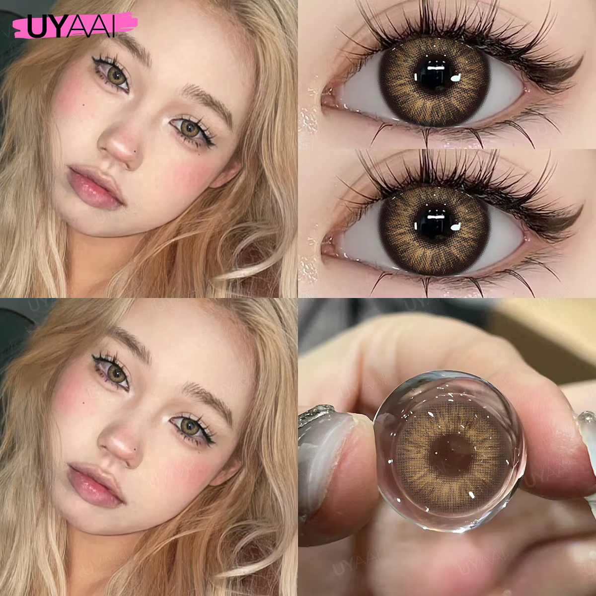 UYAAI 1 paire 0 ~ 600 degrés de myopie lentilles de couleur des yeux