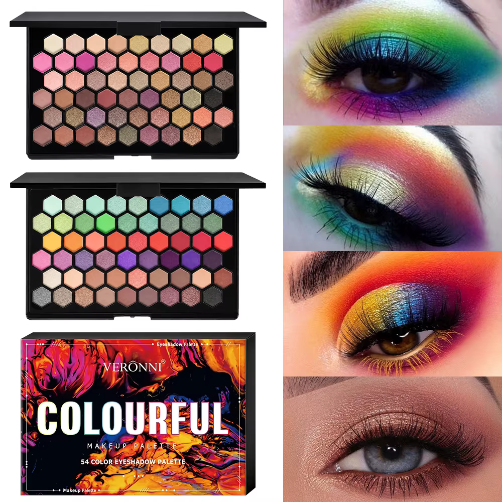 POPFEEL Palette de fards à paupières 54 couleurs – Tons de terre polyvalents et nuances arc-en-ciel vibrantes en un compact – Créez des looks de maquillage sans fin