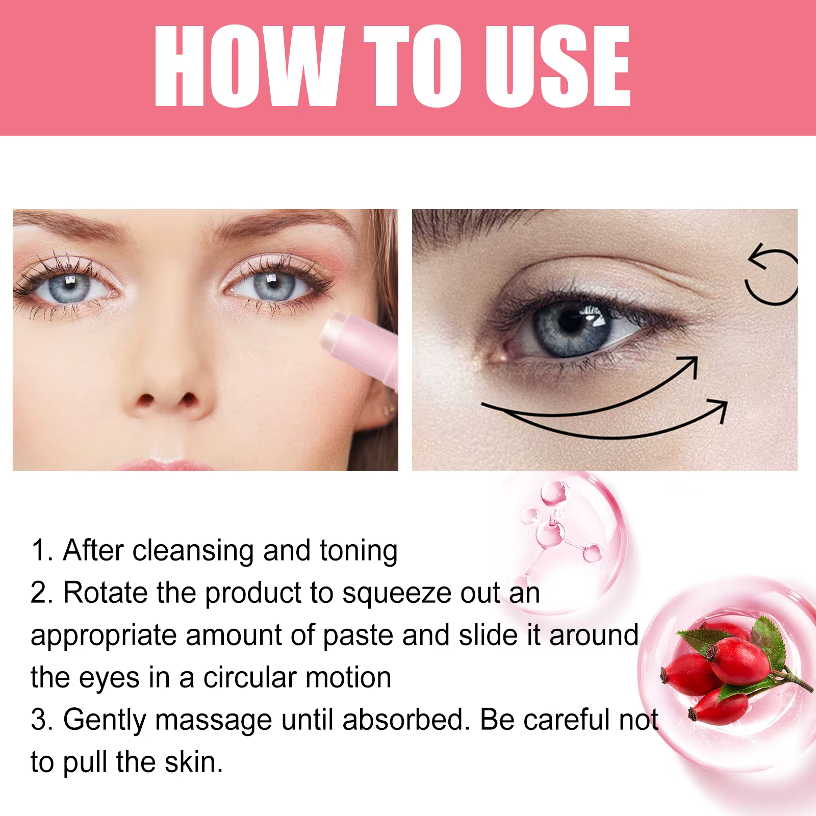 Baume pour les yeux de rose musquée Extra pour femmes