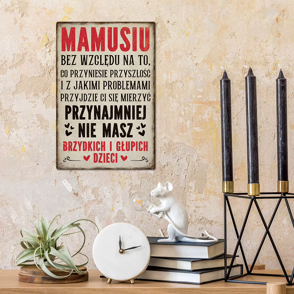 Putuo Decor 1 pièce en métal vintage polonais, MAMUSIU BEZ WZGLDU NA TO, CO PRZYNIESIE PRZYSZ, décoration murale pour maman, cadeau