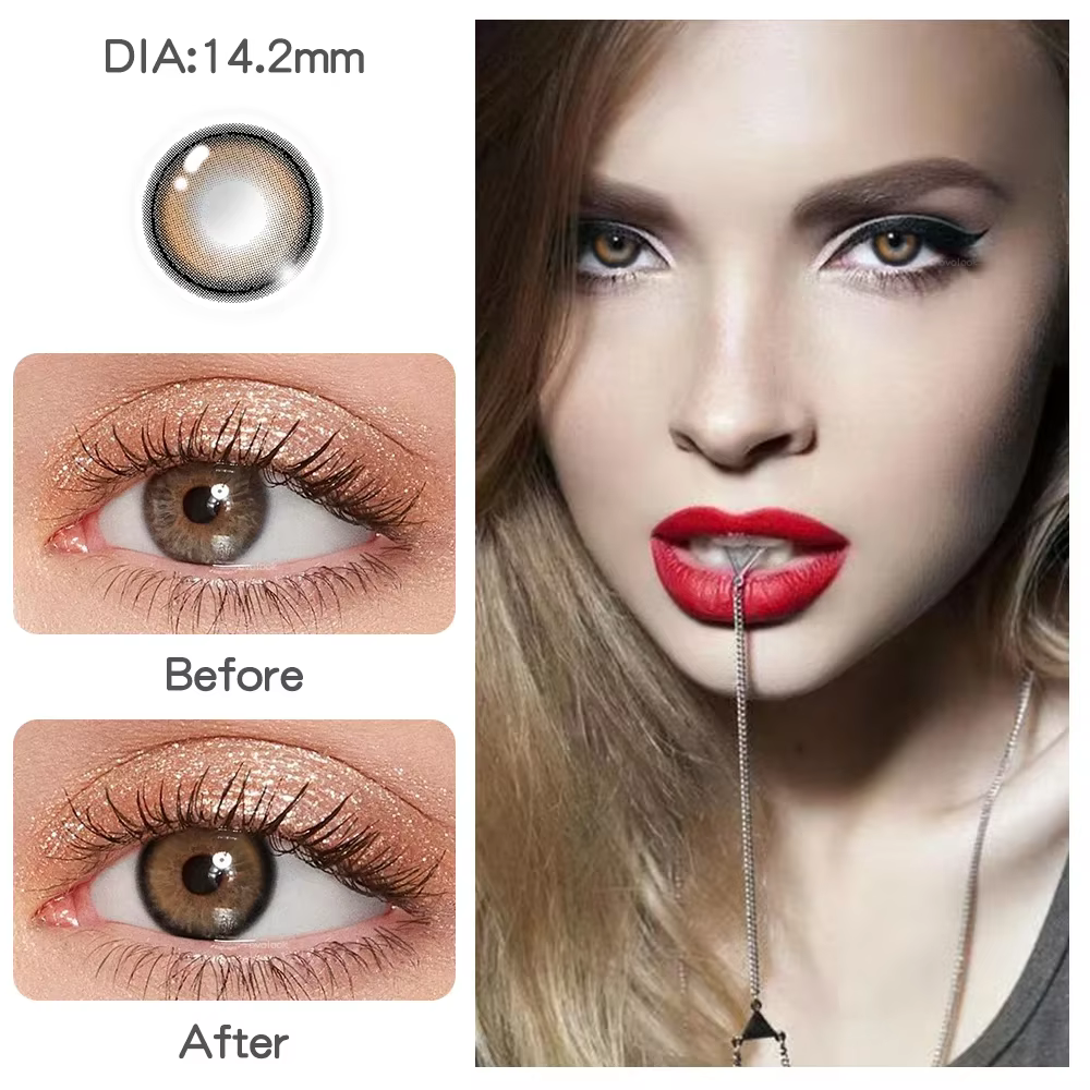 1 paire/2 pièces lentilles marron naturel de mode 14mm