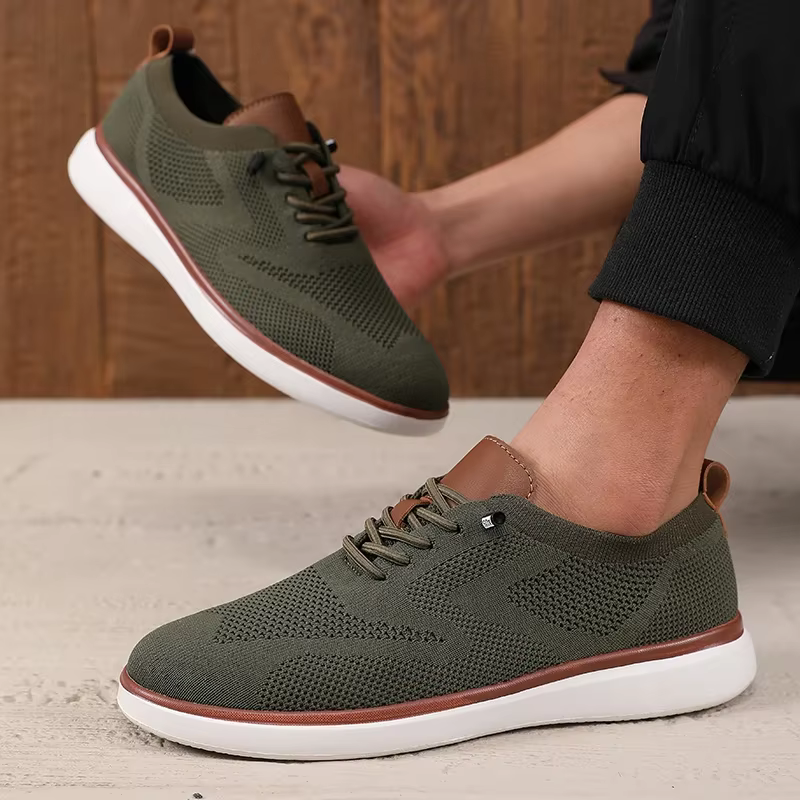 Chaussures plates en maille tricotée respirante, tendance, polyvalentes, décontractées, à la mode, avant-gardistes, chaussures de sport pour hommes