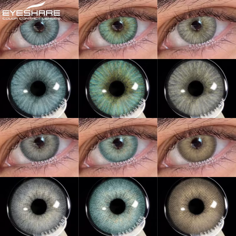 EYESHARE Contacts verts naturels lentilles de contact colorées pour les yeux 1 paire maquillage de beauté annuel élèves