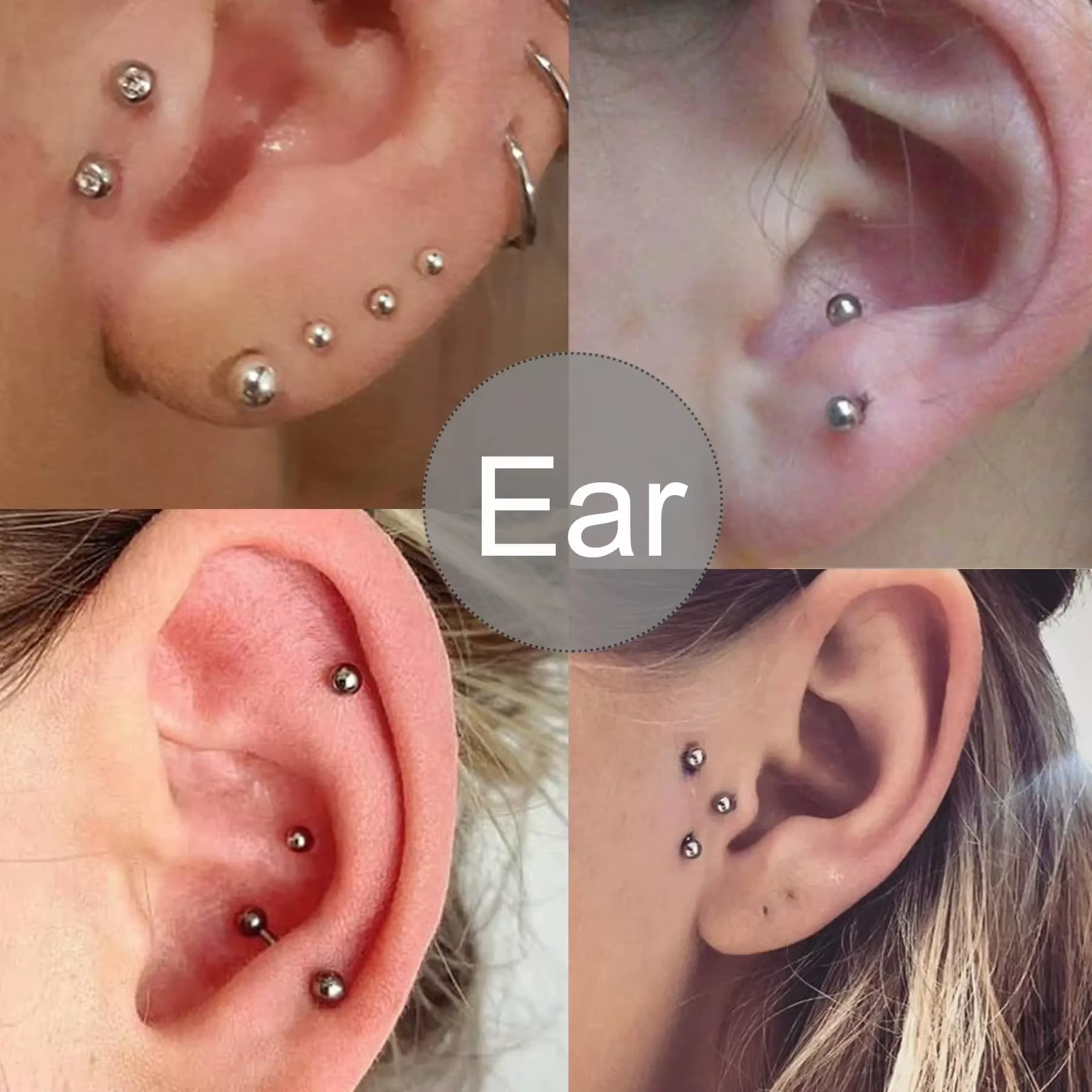 Faux sourcils Piercing faux lèvres Labret goujons bâton sur faux nez Stud Piercing Facial adhésif visage bijoux Non Piercing peau