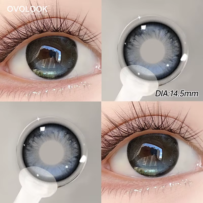 1 Paire de lentilles de contact marron grandes pour maquillage des yeux