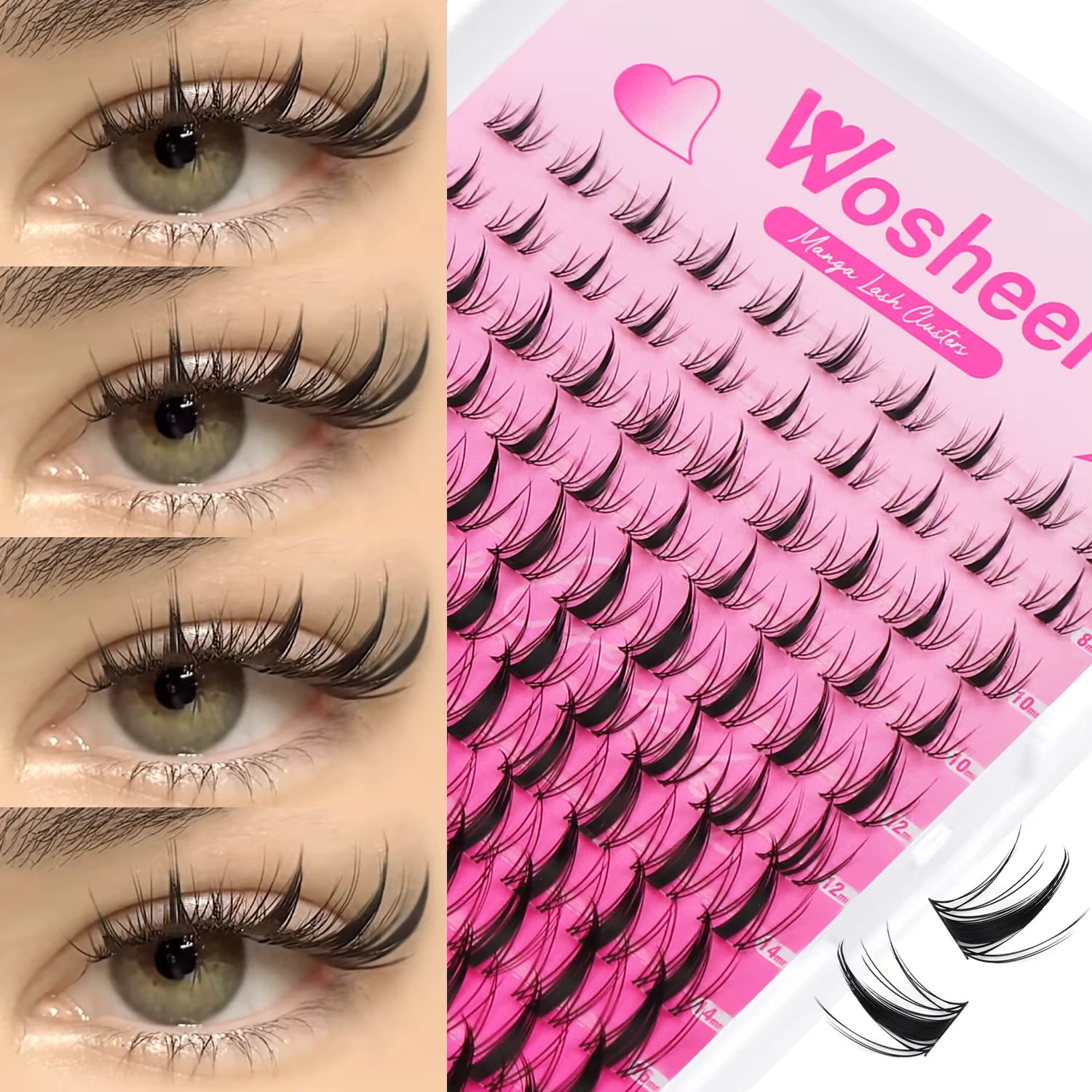 WOSHEER – Kit de grappes de cils Manga