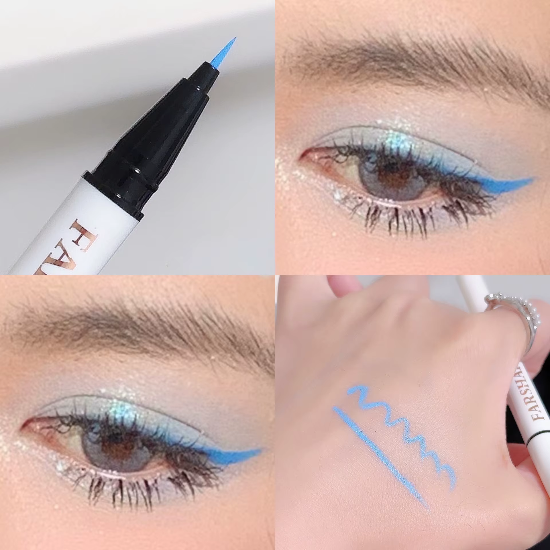 Eyeliner liquide Turquoise mat Ultra fin noir blanc