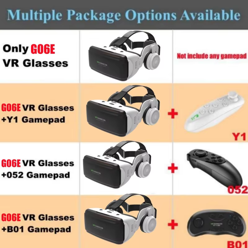G06E-Lunettes de réalité virtuelle, IMAX HD 3D, boîte en carton Google, casque VR stéréo pour téléphone IOS et Android, prise en charge de la manette de jeu