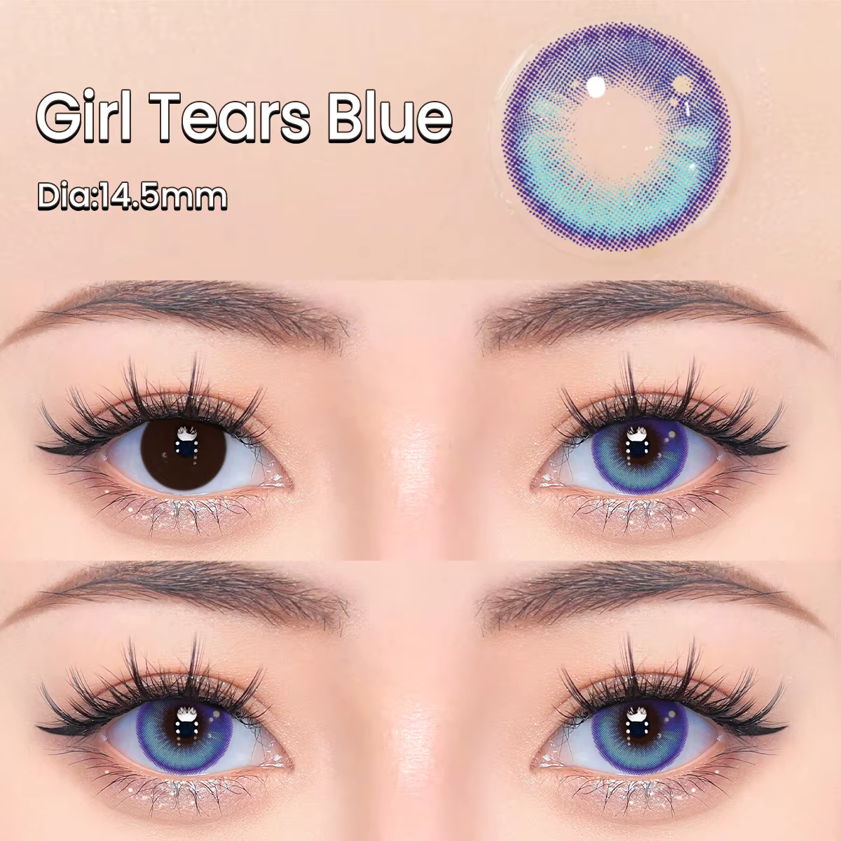 UYAAI 1 paire de lentilles de contact colorées pour les yeux