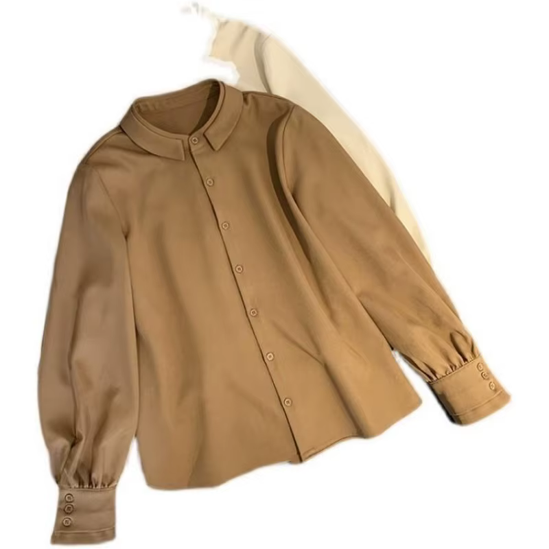 Chemise en velours côtelé pour femmes, chemise épaisse, Design français, haut Chic, automne et hiver