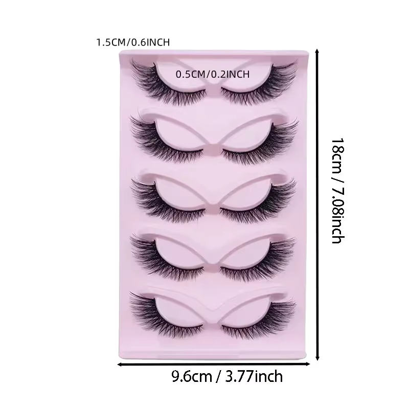 5 paires de cils yeux de chat