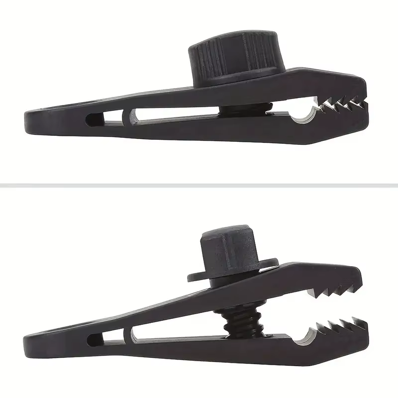 Ensemble de 10 clips et mousquetons pour tente, pinces renforcées coupe-vent pour la fixation des houx de pluie auvent, utilisation en extérieur