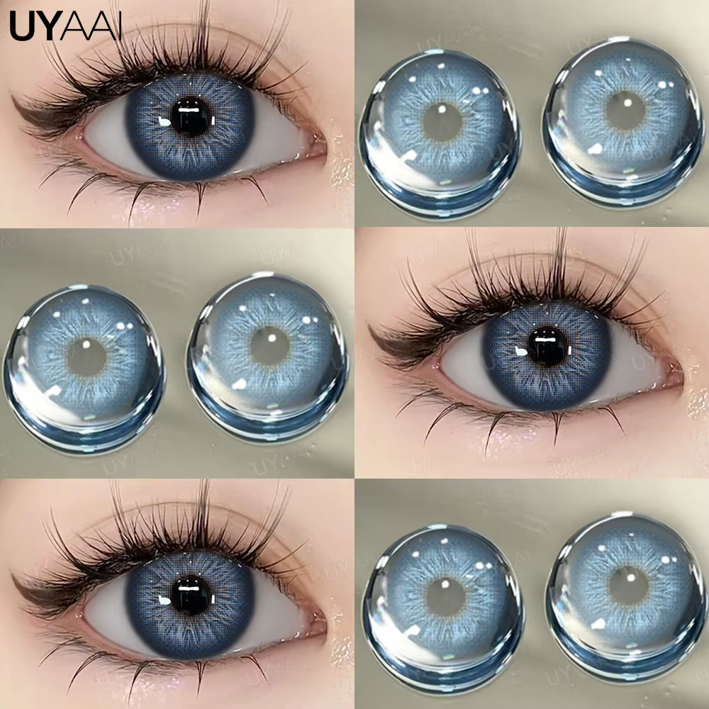 UYAAI 1 paire de contacts pour les yeux bleus élèves de couleur verte