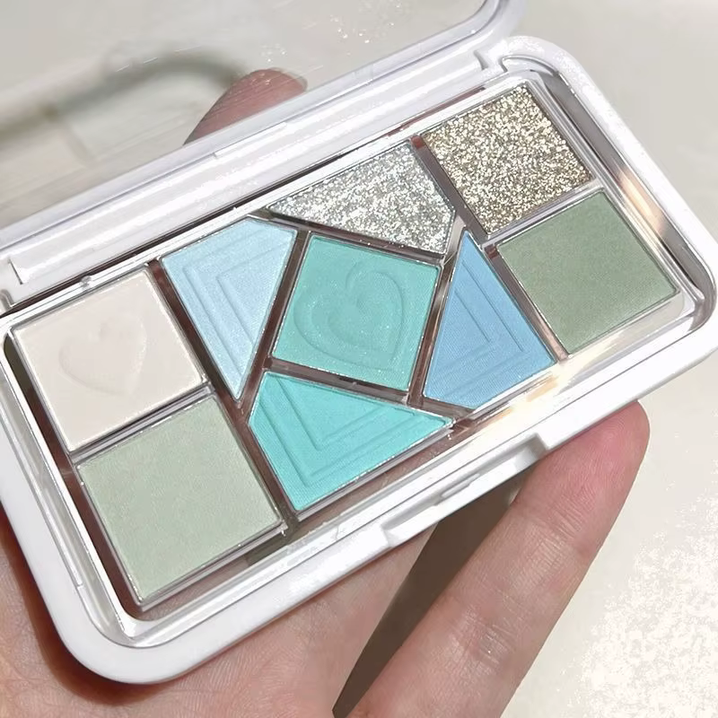 Nouveau 9 couleurs rose violet fard à paupières Palette haute brillance paillettes perle et mat pressé poudre