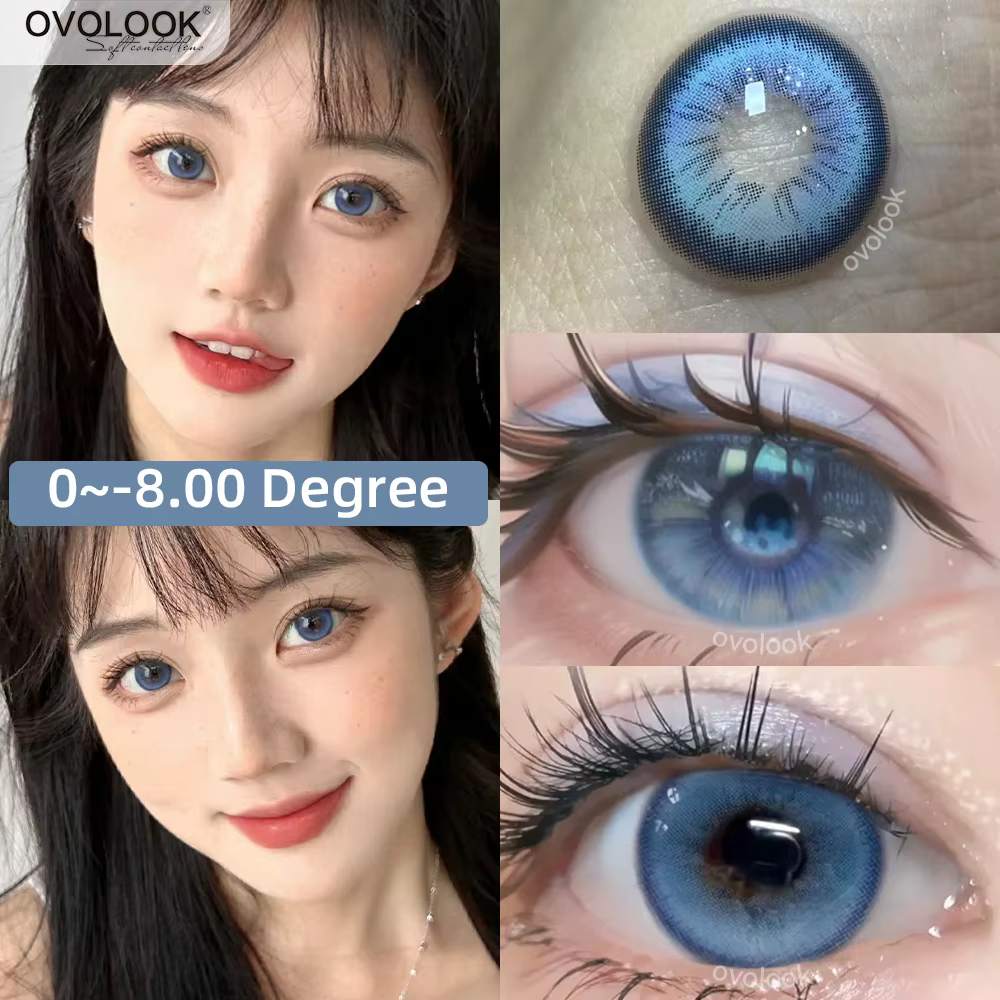 1 paire de lentilles de Contact colorées pour les yeux bleu élèves myopie