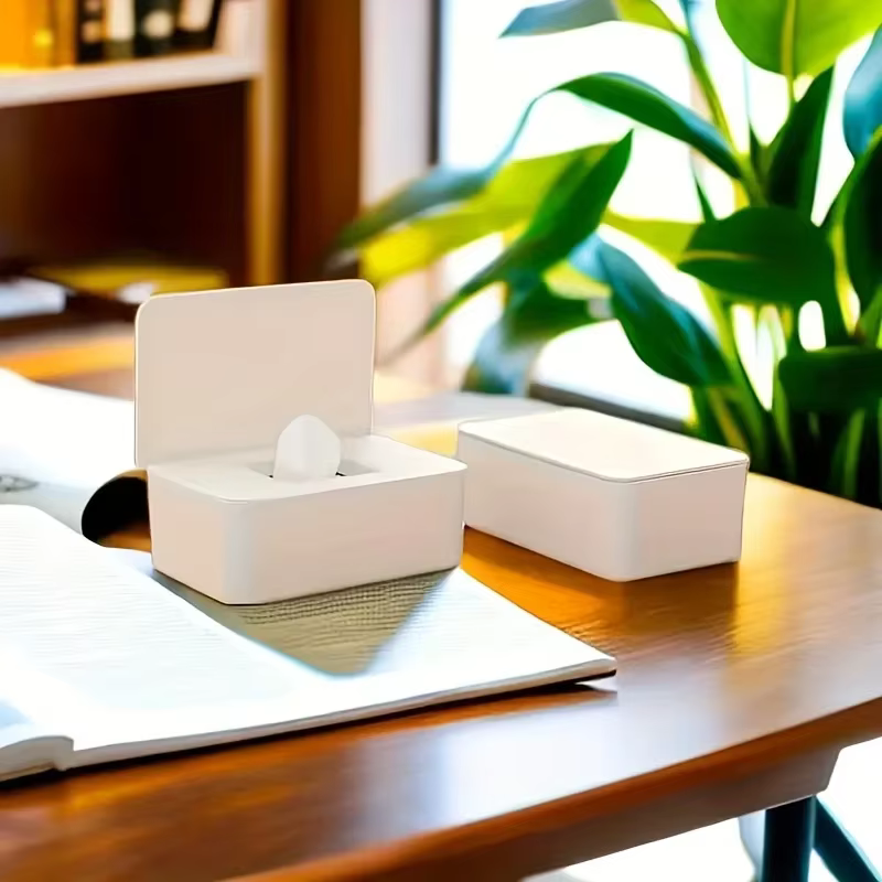 Distributeur de mouchoirs humides - Boîte de rangement pour mouchoirs, qui peut garder les mouchoirs humides au frais, idéale pour les cuisines, les bureaux et les coiffeuses