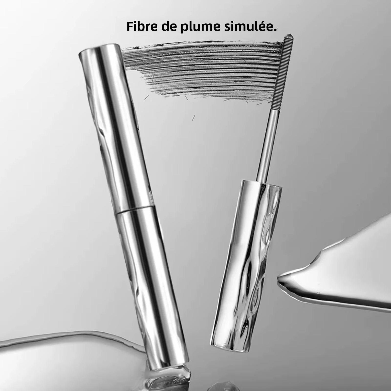 Mascara Tube métallique imperméable en Fiber de soie noire