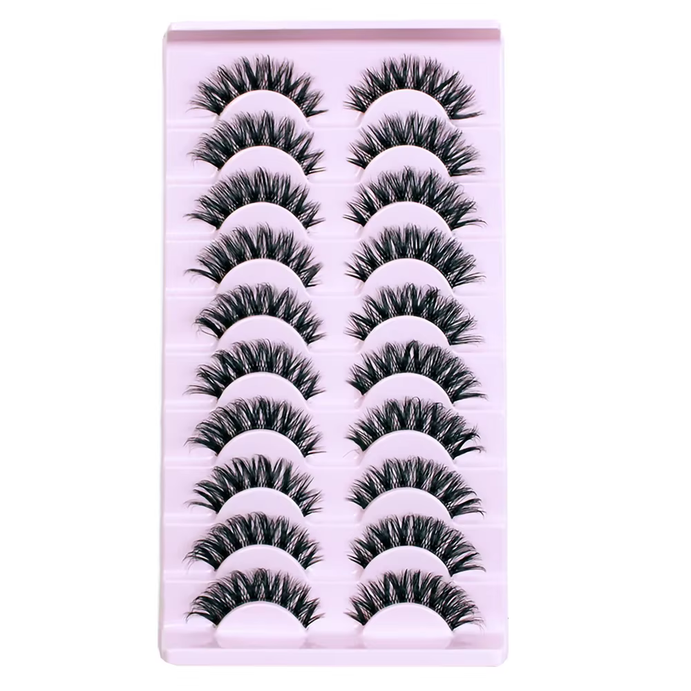 10 paires de Faux cils 6D Super moelleux et vaporeux