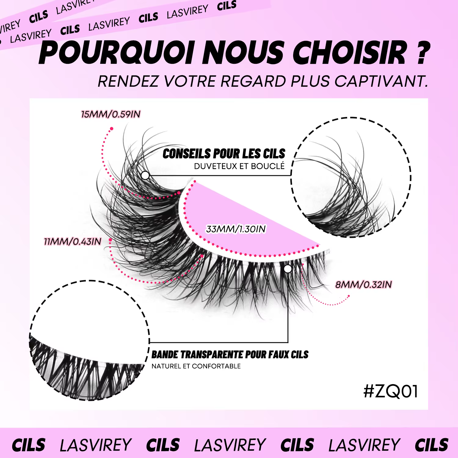 LASVIREY Cils effet œil de chat