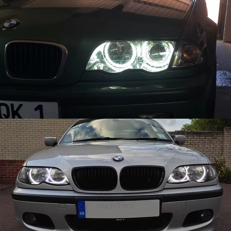 Kit yeux d'ange CCFL de haute qualité, anneau blanc pour BMW série 3 E46 1998 – 2005 316i 318i 320d 320i 323i 325i 328i Demon Eye